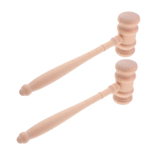 Housoutil 2 Stücke Unfertiger Holz Richterhammer Ergonomisch Gerichtshof Richterklöppel Cosplay Zubehör mit Klarem für Anwalts und Auktionseinsätze von Housoutil