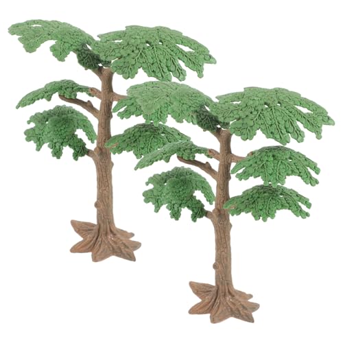 Housoutil 2 Teiliges Landschaftsbaum Modellbäume Skurrile Künstliche Miniaturbäume Grünfiguren Miniaturbäume Kleine Bäume Kleines Zypressenbaum Modell Grüne Künstliche Bäume von Housoutil