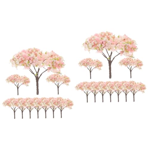 Housoutil 20 Stck. Teiliges Künstliche Kirschblütenbäume Dekorative Mini Dekobäume mit Realistischem Aussehen Künstliche Blumenarrangements für Wohn und Arbeitsbereich Pflegeleichte Deko von Housoutil