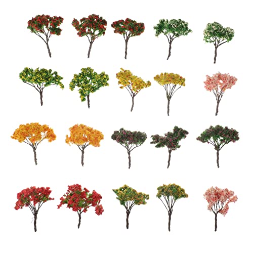 Housoutil 20Stücke Miniaturpflanzen Kunststoff Modellbaum für DIY Landschaftsdekor Flexible Baumschmuck für Zuhause Büro Aquarium und Mehr von Housoutil