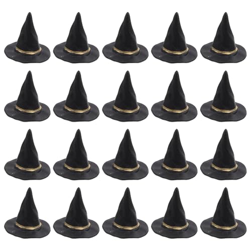 Housoutil 20pcs Miniatur Hexenhüte Schwarz Kunststoff Winzige Puppenhüte für Halloween Party Dekorationen DIY Handwerk Puppenhaus Zubehör Housoutil 20pcs Miniatur Hexenhüte Schwarz Kunststoff Winzige Puppenhüte für Halloween Party Dekorationen DIY Handwerk Puppenhaus Zubehör von Housoutil