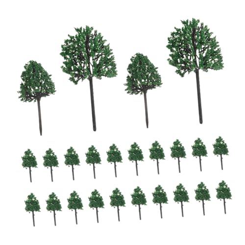 Housoutil 24Stücke Baumdekorationen Für DIY Landschaftsdesign Simulationsbaummodelle Verschiedenen Für Tischdeko Und Modelleisenbahnen Naturgrün von Housoutil