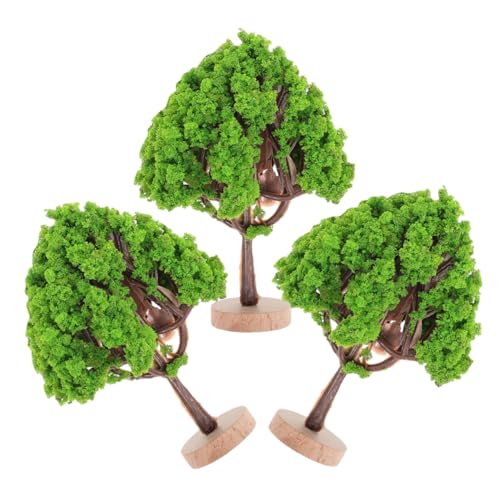 Housoutil 3 Stück Mini-Simulationsbaum Landschaftslandschaftsbaummodell Sandtischmodellbaum Miniatur-Straßenbäume Miniaturzuglandschaftsbäume Miniatur-Modellbäume Holz Green von Housoutil