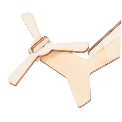 Housoutil 3 Stück Teiliges Holzflugzeug Modellbauset DIY zum Bemalen Einfach Zusammenzubauen Pädagogisches Hubschrauber Flugzeugspielzeug für Fördert Kreativität Sensorische Entwicklung von Housoutil