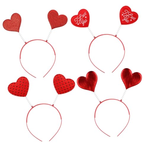 Housoutil 3er-sets Herz-haarreifen Party-liebes-accessoire Nicht Verformendes Stirnband Für Geburtstagsveranstaltungen 4 Stück * 3 von Housoutil