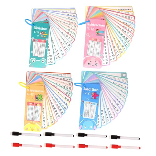 Housoutil 4 Sets Pädagogische Mathematik-karteikarten Für Kinder, Addition, Subtraktion, Multiplikation, Division, Wiederverwendbare, Trocken Abwischbare Lernkarten, Montessori-lehrhilfe Housoutil 4 Sets Pädagogische Mathematik-karteikarten Für Kinder, Addition, Subtraktion, Multiplikation, Division, Wiederverwendbare, Trocken Abwischbare Lernkarten, Montessori-lehrhilfe von Housoutil