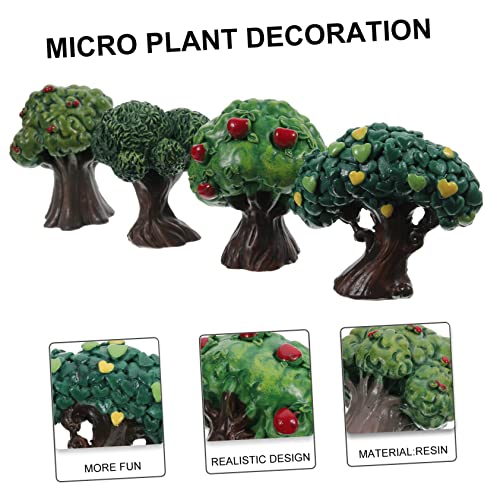 Housoutil 4 Stück Miniaturbäume Modellbäume Kleine Früchte Innendekoration Garten Mini Sandtischmodell Miniatur Kunstbaum Bäume Für Modelleisenbahn Mini Baummodell Künstlicher von Housoutil