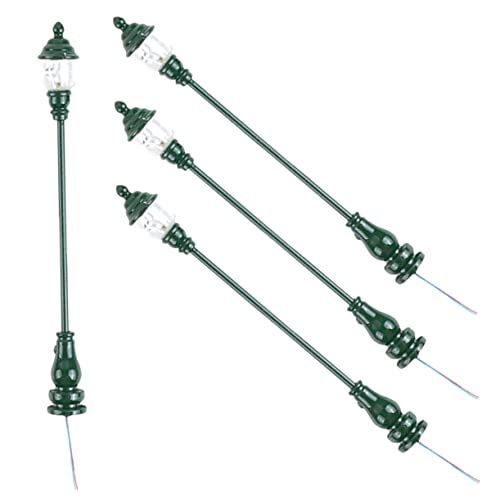 Housoutil 4 Stück Modell Gartenleuchte Terrassenlichter Sonnenlicht Solargarten Laterne Lampen Garten Solar Solar- Miniatur Solarleuchten Garten Mini-gartenlampe Edelstahl Plus Abs Green von Housoutil
