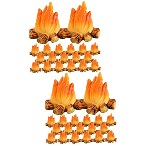 Housoutil 40 Stück Teiliges Miniatur Modell aus Resin Realistische Künstliche Feuerstelle für Mikro Landschaften Garten und DIY Dekoration Vielseitige Campfire Figur für Party und von Housoutil