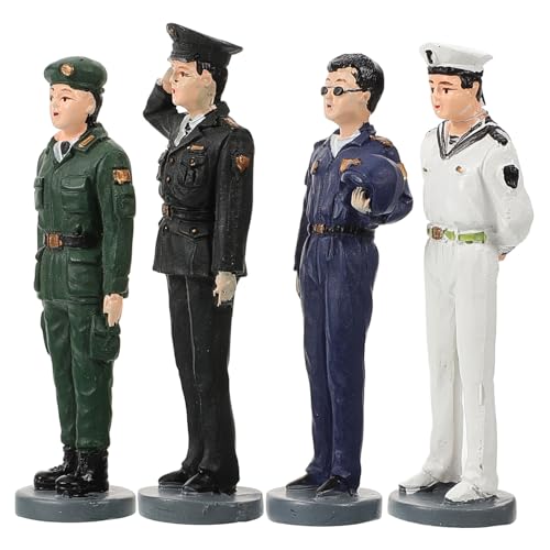 Housoutil 4Er Set Sandtischfiguren Menschen Bausätze klein Minis Modelle Szene für spielzeugsoldaten Soldatenmodell Soldat-Schreibtisch- Klassische Soldatenfiguren Harz von Housoutil
