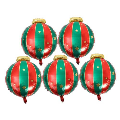 Housoutil 5 Stück Weihnachtsballons Aluminiumfolie Festliche Dekoration für Weihnachten Luftballons für Partys und Feiern für Zuhause und Büro von Housoutil