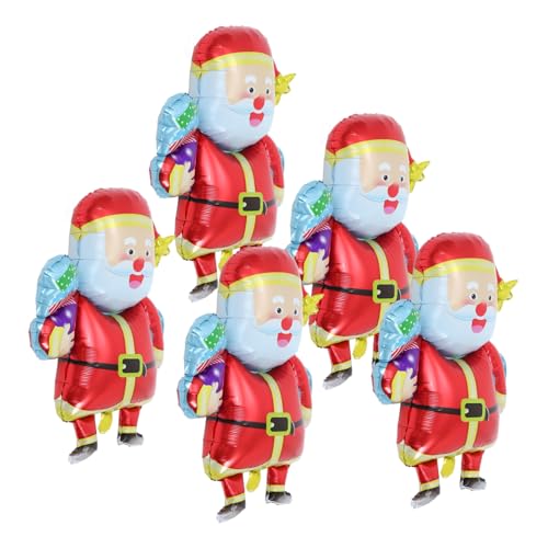 Housoutil 5 Stück Weihnachtsmann-ballon Weihnachtliche Tischdekoration Partyzubehör Dekorativer Partyballon Weihnachtsdekorationen Weihnachtsfeier Liefert Weihnachtsballons Aluminiumfolie von Housoutil