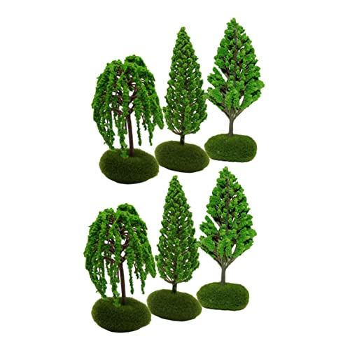 Housoutil 6 Stck. Simulierte Straßenbäume Baum Miniaturen Diorama-minibäume Mini-spielzeugbäume Mini-modellbäume Gefälschte Bäume Zypresse Klein Modell-Miniatur-straßenbäume Plastik von Housoutil