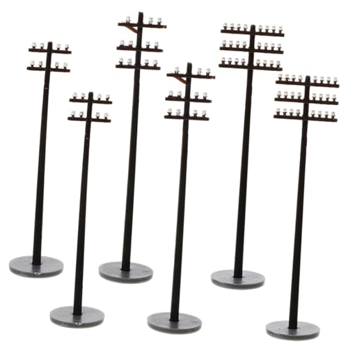 Housoutil 6 Stück Mini-telefonmast Stangen Bausatz Sandkasten Telegrafenmasten Aus Kunststoff Modell Mikro-telegrafenmasten Mini-gartenversorgung Telegrafenmasten DIY-Modell Abs von Housoutil