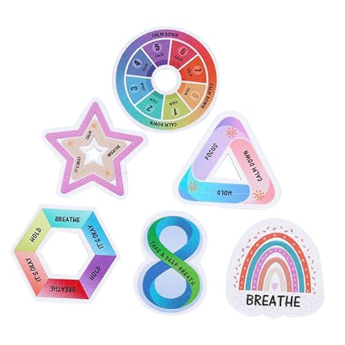 Housoutil 6 Stück Sensorische Aufkleber Sticker Aufkleber Rainbow Sticker beruhigender Aufkleber Erwachsene farbige Klebeaufkleber unruhiger sensorischer Aufkleber Peva-Membran von Housoutil