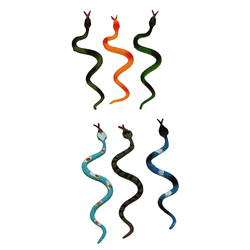 Housoutil 6 Stück Simulation Einer Schlangenfigur plastikschlange schlangen Kunststoffschlange Spielzeugmodell Kognitives Schlangenmodell Simulation Schlangendekoration PVC von Housoutil