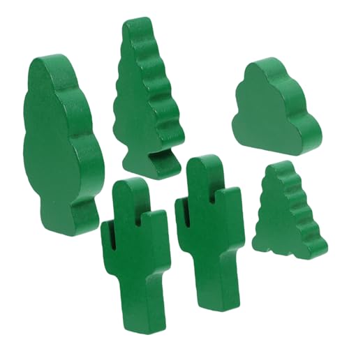Housoutil 6 Stück Teiliges Mini Holzbaum und Kaktus DIY Micro Landschaftsschilder Kompakte Waldbaum Bausteine Vielseitige Tischdekoration für Sandtisch und von Housoutil