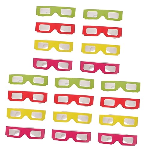 Housoutil 60 Stk 3d-feuerwerksbrille 3d-filmbrille 3d-sichtbrille 3d-anaglyphenbrille Brillen Aus Pappe Brillengestelle Aus Pappe 3d-brille Für Filme Lustig Kind Quadrat Pet Rahmen Brille von Housoutil