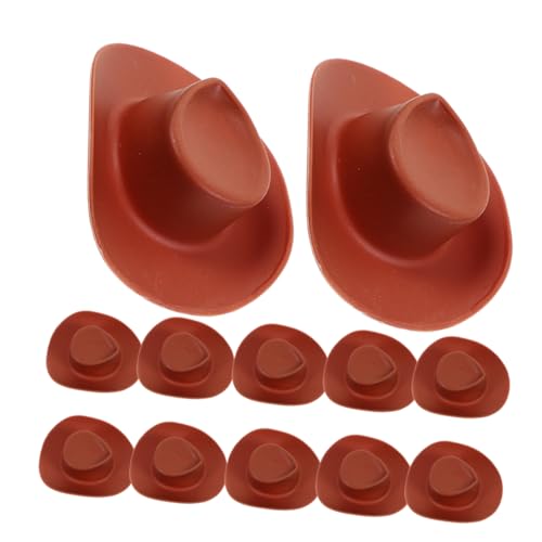 Housoutil 60 Stück Teiliges Mini Cowboy Hüte Niedliche Western Miniatur Hüte für Puppen Kinderfreundlich Leicht Detailreich für DIY Bastelprojekte Partydekoration Rollenspiele von Housoutil