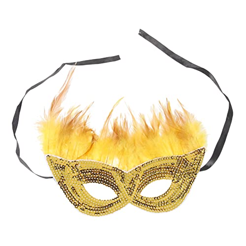 Housoutil Damen Fasching Maske aus Kunststoff mit Elastischem Band Verstellbare Goldene Masquerade für Karneval Maskenball Halloween Party und Cosplay von Housoutil