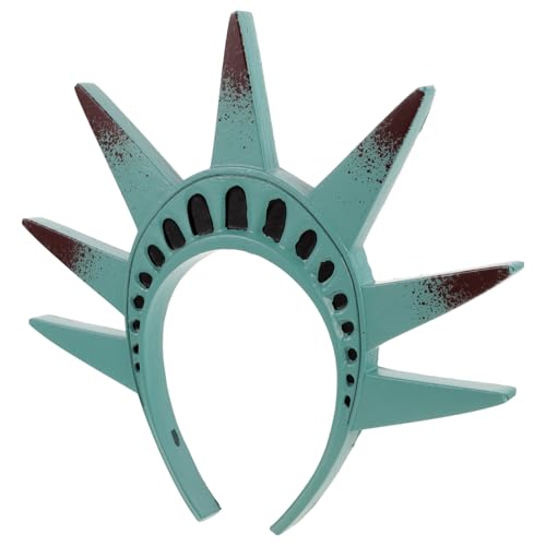 Housoutil Freiheitsstatue Krone Stirnband, Mehrfarbige PU Kostüm Kopfbedeckung für Halloween Cosplay Unabhängigkeitstag Party 29 * 25,5 cm von Housoutil