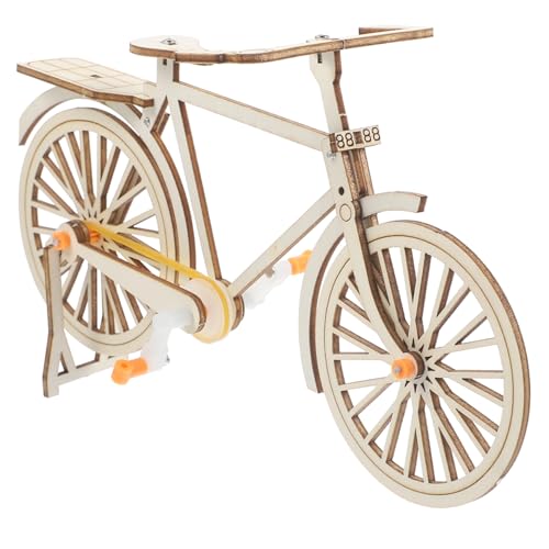 Housoutil Kleines Holz Fahrradmodell DIY Bausatz Stabiles Kindersicheres Material Fördert Kreativität und Feinmotorik als Dekoration für Wohnzimmer für Familien von Housoutil