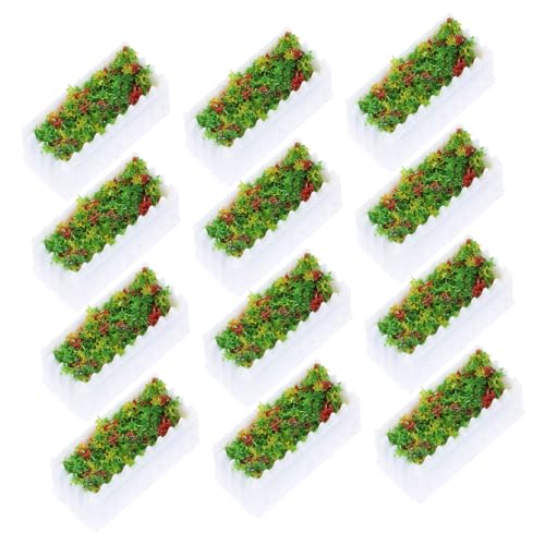 Housoutil Mini-Blumenbeet-Dekoration, langlebige Mikro-Szenen-Layout-Requisiten mit künstlichen Blumen für Puppenhaus und Landschaftsdekoration, 12 Stück von Housoutil