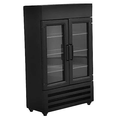 Housoutil Mini - Mini-Gefrierschrank Miniatur-Zubehör Puppe Mini- Mini Möbel bastelzeug Miniatures swor dekorative Mini-Hausdekoration Miniaturspielzeug hölzern Black von Housoutil