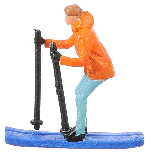 Housoutil Mini-Modell für Skifahrer Sandtisch-Skifahren-Personenmodell menschliches Modell Skifahrer Modellbau Zubehör Skifahren Miniaturmodell Sandtischzubehör Miniatur-Skifahrer Harz von Housoutil
