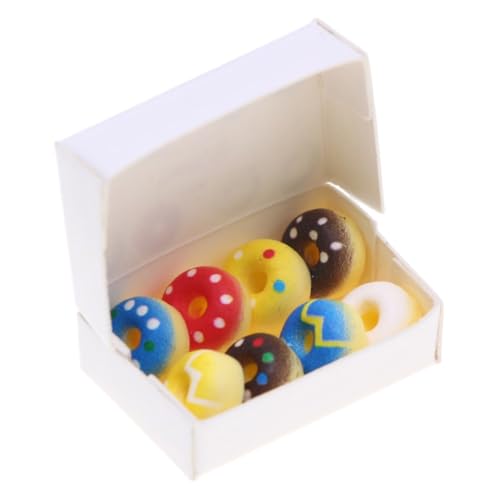 Housoutil Miniatur Donuts Mini Lebensmittel Kleine Donut Modelle Realistisch Für Puppenhaus Dekoration Basteln Pretend Play Zubehör von Housoutil