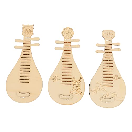 Housoutil Selbstgemacht Holz Laute Spielzeug Satz für Kinder 3 Stücke Chinesisches Design Pädagogisches Musikspielzeug Sicheres Holzmaterial Frühpädagogisches Lautenspielzeug von Housoutil