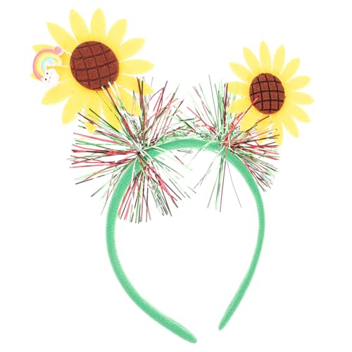 Housoutil Sonnenblumen-stirnband Sonnenblumen-brautkopfschmuck Hochzeitshaarkranz Blumengirlanden-stirnband Blumenkrone Party-haarreifen Gänseblümchen Brautjungfer Geschenk Plastik von Housoutil
