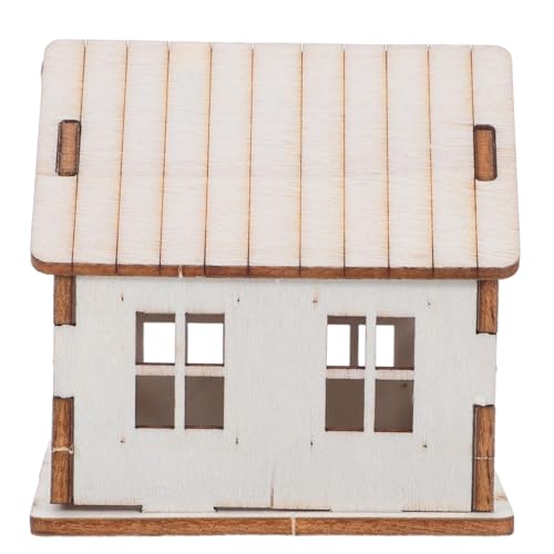 Housoutil Unvollendetes DIY Holzhaus Modell Bausatz Puzzle Holzhaus Bastelset Zum Bemalen Für Erwachsene Und Weihnachtsdekoration Tischmittelpunkt von Housoutil