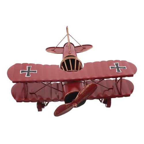Housoutil Vintage Eisen Flugzeugmodell Retro Desktop Dekoration Robuste Metallkunst für Heim und Büro Detailgetreue Handarbeit Pädagogisches Sammlerstück für Luftfahrtfans von Housoutil