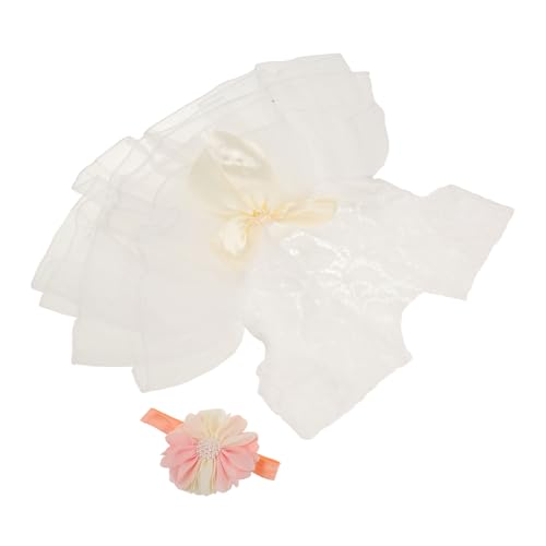 Housoutil Weiches Tüll Tutu Kleid mit Blume Haarband Neugeborenen Fotografie Kostüm für Besondere Anlässe und Babyparty von Housoutil