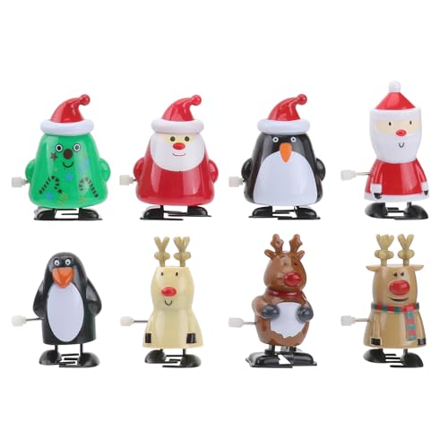Housoutil Weihnachts-aufziehspielzeug, 8-teiliges Cartoon-uhrwerk-laufspielzeug, Pädagogische Partygeschenke für Kinder, Gemischte Stile von Housoutil