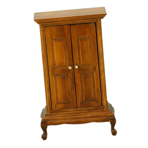Housoutil kleines Möbelmodell Puppenhausgarderobe Puppenmöbel Miniatur -Schlafzimmermöbel Puppenstubenmöbel Puppenhaus-Dekorationszubehör Puppenhauszubehör Holz Coffee von Housoutil