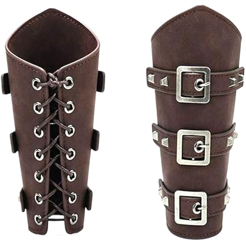 1 Paar Armschützer, Armschienen aus Kunst-PU-Leder, Einheitsgröße, Schnallenrüstung, verstellbare mittelalterliche Rüstung, Vintage-Wikinger-Rüstung für Rollenspiele, Cosplay, Armschützer, Ritterrüstu 1 Paar Armschützer, Armschienen aus Kunst-PU-Leder, Einheitsgröße, Schnallenrüstung, verstellbare mittelalterliche Rüstung, Vintage-Wikinger-Rüstung für Rollenspiele, Cosplay, Armschützer, Ritterrüstu von HoveeLuty