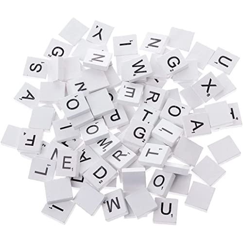 【100 STÜCK】 Weiße Holzspäne DIY Englisches Alphabet Puzzle Alphabetisierungsquadrate Baby Intellektuelle Entwicklung Holzspäne 【weiß】 von HoveeLuty