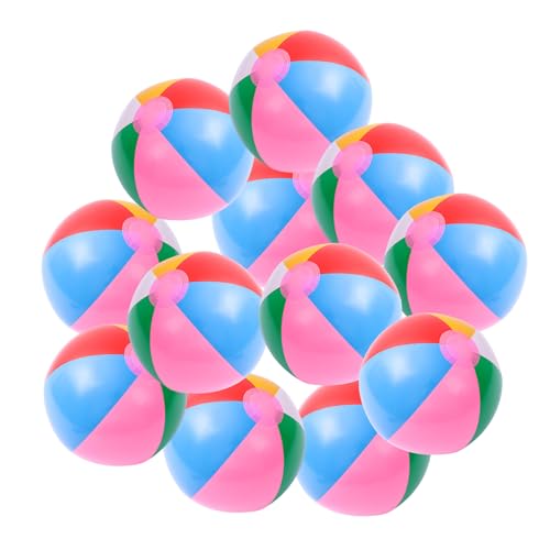 12 Stück Strandballons Sommer-Pool Strandballons aufblasbare Poolbälle aufblasbare Luftballons Spielzeug aufblasbare Strandbälle Regenbogen-Schwimmbadball Sommer-Wasserspiele Spielzeug für Strand-Pool von HoveeLuty