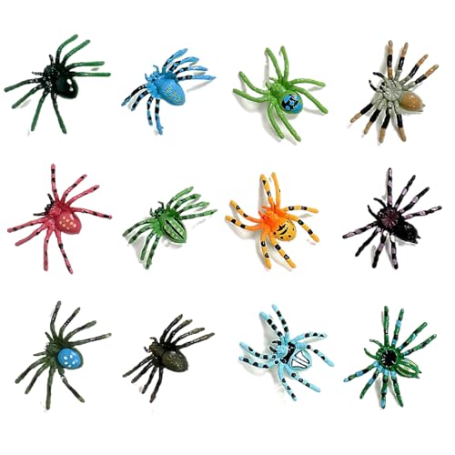 12 Tierfiguren, 3, 6 x 4, 6 cm, realistische, umweltfreundliche Kunststoffspinnen, kleines Spinnen-Actionmodell, Tierspielzeug für die frühe Bildung von Kindern, Geburtstags-Cupcake-Topper, Tierfig 12 Tierfiguren, 3, 6 x 4, 6 cm, realistische, umweltfreundliche Kunststoffspinnen, kleines Spinnen-Actionmodell, Tierspielzeug für die frühe Bildung von Kindern, Geburtstags-Cupcake-Topper, Tierfig von HoveeLuty