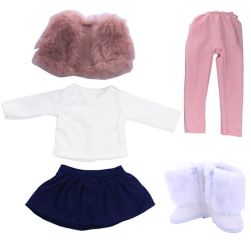 18 Zoll Puppenkleidung 5-teiliges Set Mini American Doll Clothes Niedliche Winterpuppen-Outfits inklusive Weste, T-Shirt, Rock, Hose und Schuhen für 18 Zoll Puppenmädchen American Doll Clothes 18 Pupp 18 Zoll Puppenkleidung 5-teiliges Set Mini American Doll Clothes Niedliche Winterpuppen-Outfits inklusive Weste, T-Shirt, Rock, Hose und Schuhen für 18 Zoll Puppenmädchen American Doll Clothes 18 Pupp von HoveeLuty