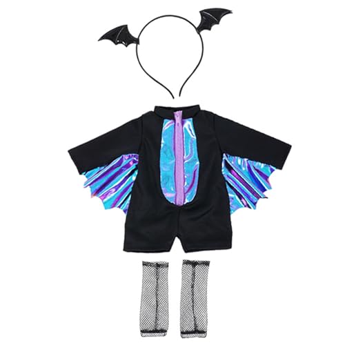 18-Zoll-Puppenkleidung und Zubehör, inklusive Overall, Stirnband und Netzstrümpfen, hübsche Puppenkleidung für Halloween-Kostüme, Mädchengeschenke, amerikanische, fü von HoveeLuty