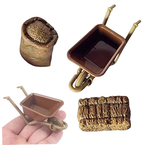 3-teiliges/Set Miniatur-Puppenhauszubehör, Miniatur-Puppenhaus-Landwirtschaftswerkzeuge im Maßstab 1/12, Kunststoff-Mini-Karren, Stroh-Miniaturwerkzeuge für die Mikro-Landschaftsszenendekor-Landw 3-teiliges/Set Miniatur-Puppenhauszubehör, Miniatur-Puppenhaus-Landwirtschaftswerkzeuge im Maßstab 1/12, Kunststoff-Mini-Karren, Stroh-Miniaturwerkzeuge für die Mikro-Landschaftsszenendekor-Landw von HoveeLuty