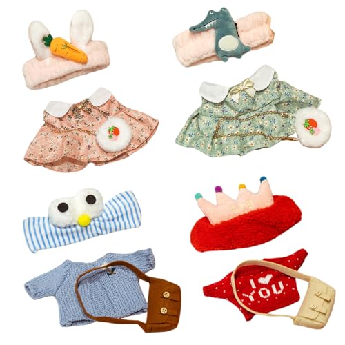 4er-Set Stofftierkleidung, 30, 5 cm Plüschente, Kawaii-Babypuppenkleidungsset mit Stirnband und Tasche, DIY-Entenpuppenkleidungsset für Mädchen/Jungen, Babypuppenkleidung 4er-Set Stofftierkleidung, 30, 5 cm Plüschente, Kawaii-Babypuppenkleidungsset mit Stirnband und Tasche, DIY-Entenpuppenkleidungsset für Mädchen/Jungen, Babypuppenkleidung von HoveeLuty