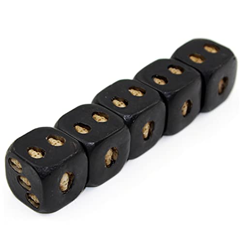 5 Stück schwarze Totenkopfwürfel, grinsender Totenkopf, Deluxe-Teufels-Pokerwürfel, Gothic-Glücksspielwürfel, Turm mit Todes-Polyederwürfel, durchscheinende Würfel, Plastikwürfel, Spielwürfel von HoveeLuty