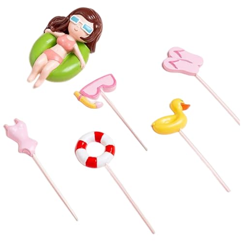 6 Stück Sommer-Kuchenaufsatz, Swimmingpool-Kuchendekoration, Strand-Kuchenaufsätze, hawaiianische Strand-Themen-Kuchendekoration für Geburtstagsparty-Zubehör, tropische Kuchendekorationen, Poolpa 6 Stück Sommer-Kuchenaufsatz, Swimmingpool-Kuchendekoration, Strand-Kuchenaufsätze, hawaiianische Strand-Themen-Kuchendekoration für Geburtstagsparty-Zubehör, tropische Kuchendekorationen, Poolpa von HoveeLuty