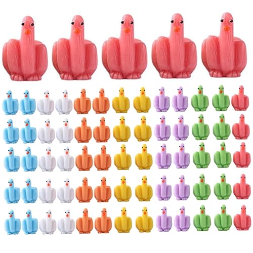 60 Stück Mini-Enten, bunte, lustige kleine Mittelfinger-Ente zum Verstecken und Suchen von Streichen, 1 Zoll große Mini-Harz-Enten für Puppenhaus, Büro, Autozubehör, Dekor, -Figuren zum Verst 60 Stück Mini-Enten, bunte, lustige kleine Mittelfinger-Ente zum Verstecken und Suchen von Streichen, 1 Zoll große Mini-Harz-Enten für Puppenhaus, Büro, Autozubehör, Dekor, -Figuren zum Verst von HoveeLuty