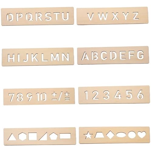 8-teiliges Zeichenbrett, 5, 1 x 20, 3 cm, Holz, zum Nachzeichnen von Buchstaben, Vorschullernen, einfach zu verwendendes sensorisches Zeichenpad für Kinder, Anfänger, Schreibbedarf, alphanumerische 8-teiliges Zeichenbrett, 5, 1 x 20, 3 cm, Holz, zum Nachzeichnen von Buchstaben, Vorschullernen, einfach zu verwendendes sensorisches Zeichenpad für Kinder, Anfänger, Schreibbedarf, alphanumerische von HoveeLuty
