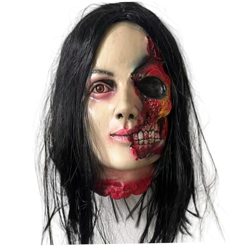 Abgetrennter Kopf, hängender realistischer abgetrennter Kopf mit schwarzen Haaren, gruselige blutige Halloween-Requisiten für Halloween-Partys im Innenbereich, Bars, Spukhaus-Dekoration, gruselige Abgetrennter Kopf, hängender realistischer abgetrennter Kopf mit schwarzen Haaren, gruselige blutige Halloween-Requisiten für Halloween-Partys im Innenbereich, Bars, Spukhaus-Dekoration, gruselige von HoveeLuty